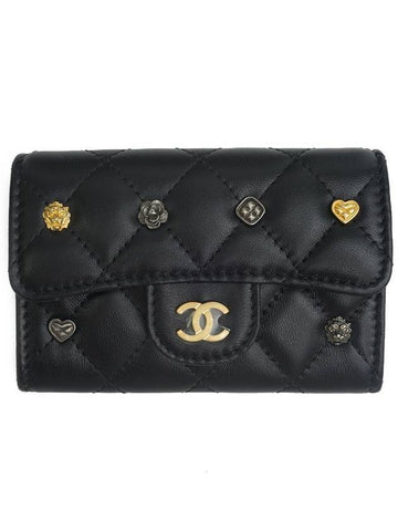 WoMen's Classic Charm Gold Leather Cross Bag Black Chanel