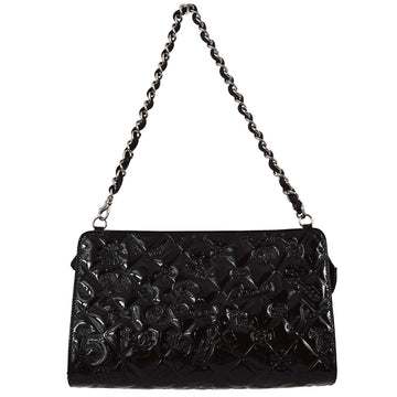 Top Quality Chanel * 2009-2010 Black Patent Leather Icon Handbag