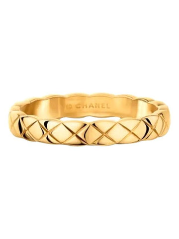Coco Crush Quilted Motif Mini 18K Ring Gold Chanel