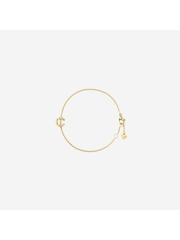Coco Quilted Motif Chain Bracelet Yellow Gold Chanel