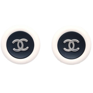 Top Quality Chanel White Button Earrings Clip-On 96P