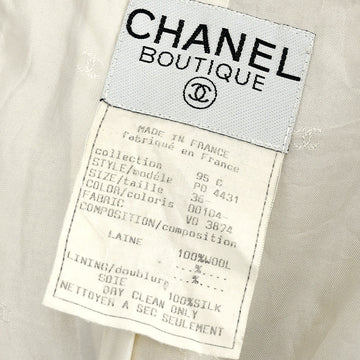 Top Quality Chanel Collarless Jacket Ivory 95C #36