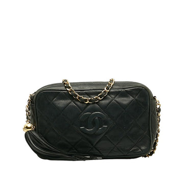 Top Quality Chanel Matrases Coco Fringe Sloping Chain Shoulder Bag Dark Green Lambskin  CHANEL