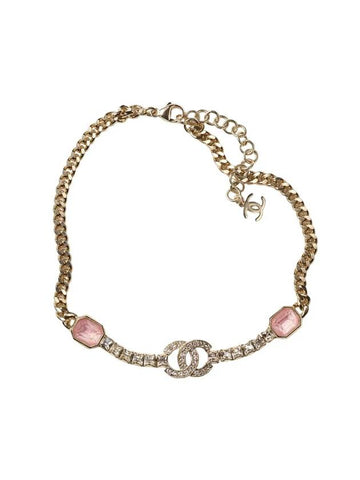 Logo Chain Choker Necklace Gold Chanel