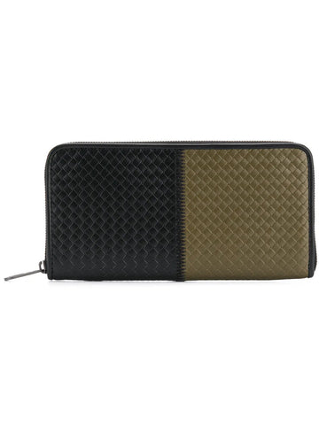 B V  - Two Tone Leather Continental Zip Around Wallet