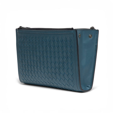 B V  - Intrecciato Leather Wristlet Bag