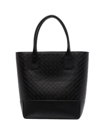 B V  - Intrecciato Embossed Leather Tote Bag