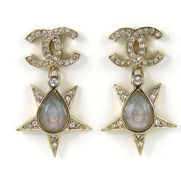 Top Quality Chanel Metal Rhinestone Coco Mark Earrings