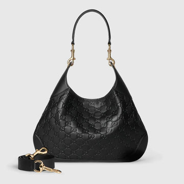 MEDIUM B SHOULDER BAG IN BLACK CALFSKIN GOLD HARDWARE