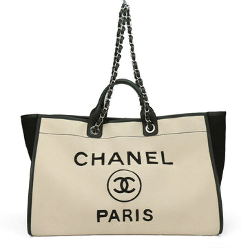 Top Quality Chanel Wool Leather Tote Bag Deauville