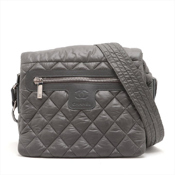 Top Quality Chanel Coconut Nylon X Leather Shoulder Bag Gr Silver Gold  13th