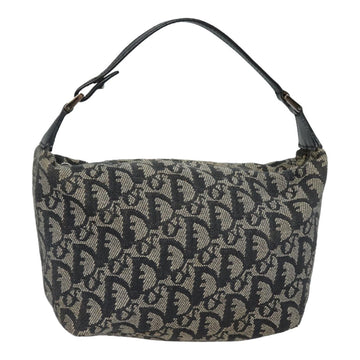 CHRISTIAN Top quality Dior Trotter Canvas Hand Bag Canvas Navy Auth 84218