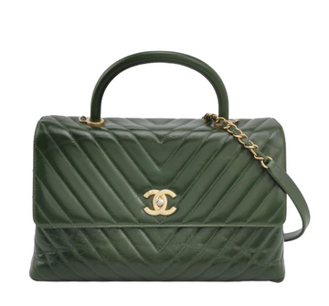 Top Quality Chanel Coco Handle Bag Maxi Green 250105781012547