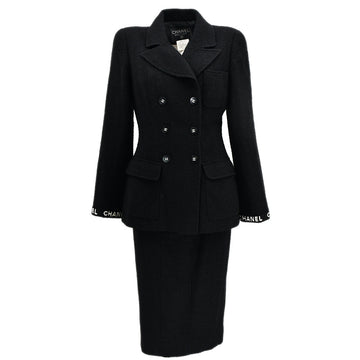 Top Quality Chanel Setup Suit Jacket Skirt Black 95A #38