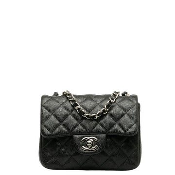 Top Quality Chanel Top Quality Chanel Mini Mattress Shoulder Bag Caviar Skin Black Silver