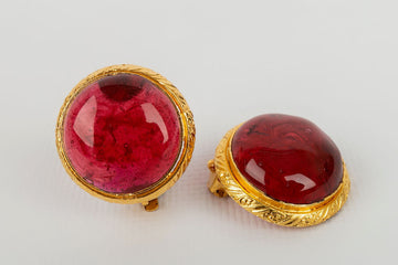 Boucles d'oreilles en p?¢te de verre Chanel