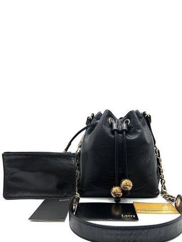 Lambskin timeless drawstring golden ball bucket bag cross Chanel