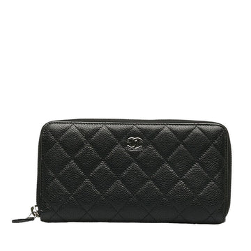 Top Quality Chanel Matrases Coco Round Long Wallet Black Caviar S  Chanel
