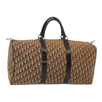 CHRISTIAN Top quality Dior Trotter Canvas Boston Bag Beige Auth 87653