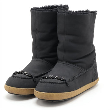 Top Quality Chanel Coco Mouton x Leather Shoes 36  Black G28739 Chain