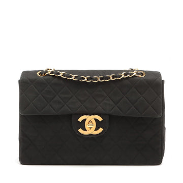 Top Quality Chanel Decamatrasse Cotton Single Flap Double Chain Bag Black Gold  2nd