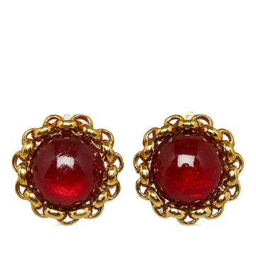 Top Quality Chanel Rhinestone Cocomark Earring Gold Red Gold  Chanel
