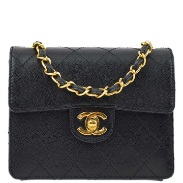 Top Quality Chanel Black Caviar Mini Classic Square Flap Shoulder Bag 17