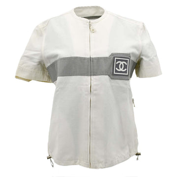 Top Quality Chanel Spring 2001 Sport Line Zip Up Jacket Ivory #38