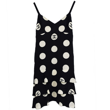 Top Quality Chanel Spring 1997 Runway polka-dot ruffled silk dress #38