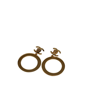 Top Quality Chanel   Oval Logo Earrings Gold