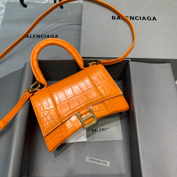 BLN-Ciaga Hourglass XS Handbag In Orange, For Women,  Bags 7.4in/19Luxe Carry