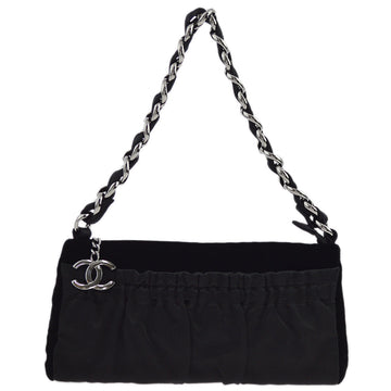 Top Quality Chanel Black Satin Chain Handbag