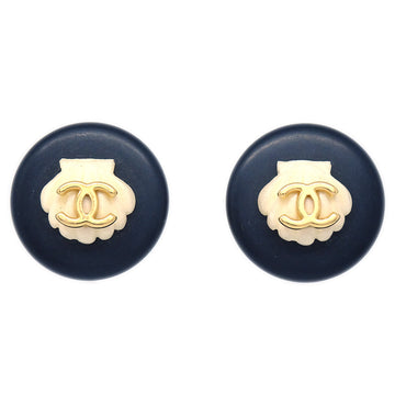 Top Quality Chanel Black Button Earrings Clip-On 96C