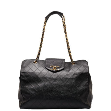 Top Quality Chanel Super Model Bag Coco Chain Tote Bag One-Shoulder Bag Black Leather  CHANEL