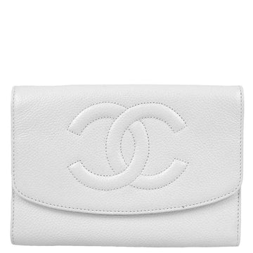 Top Quality Chanel White Caviar Wallet Purse
