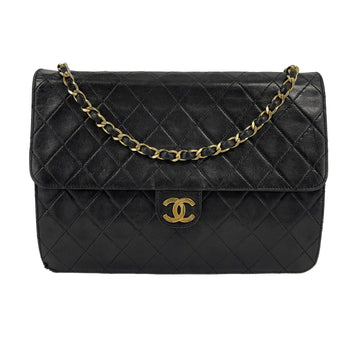 Top Quality Chanel - VTG CC Logo Old Medium Black Matelasse Quilted Shoulder Bag
