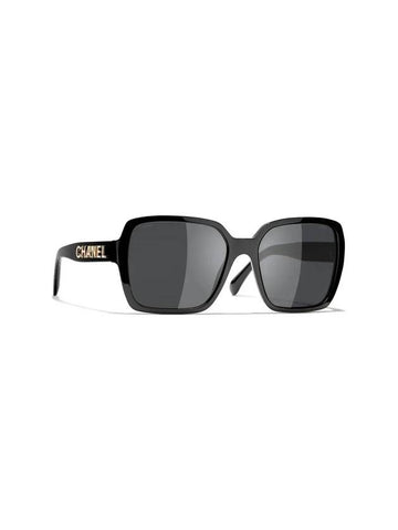 Eyewear Side Logo Square Sunglasses Black A71305 X08101 S2214 Chanel
