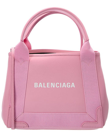 Blnciaga Navy Cabas XS Canvas & Leather Tote