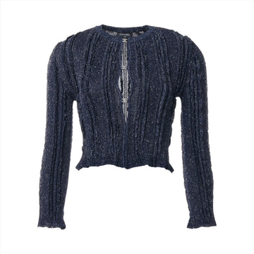 Top Quality Chanel Coconut Button 23P Viscous Cardigan 34  Navy P74585  Race Short Race