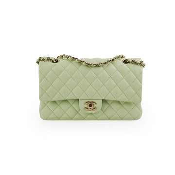 Top Quality Chanel Medium Caviar Double Classic Flap Light Green