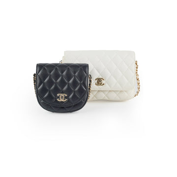 Top Quality Chanel Two Colour Side - Packs Bag White/Black