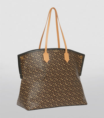 B-BERY TB MONOGRAM SOCIETY TOP HANDLE TOTE BAG