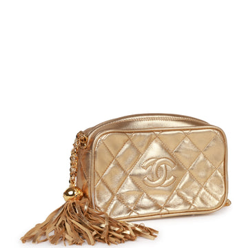Top Quality Chanel CC Camera Bag Gold Metallic Lambskin Gold Hardware