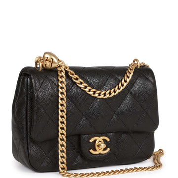 Top Quality Chanel Sweetheart Crush Mini Rectangular Flap Bag Black Caviar Antique Gold Hardware