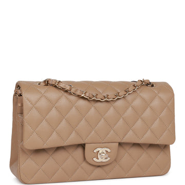 Top Quality Chanel Small Classic Double Flap Bag Dark Beige Caviar Light Gold Hardware