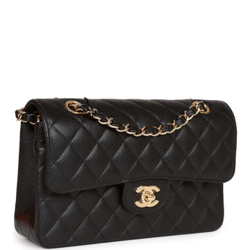 Top Quality Chanel Small Classic Double Flap Black Caviar Gold Hardware