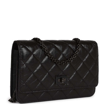 Top Quality Chanel Reissue Wallet On Chain WOC So Black Aged Calfskin Black Hardware