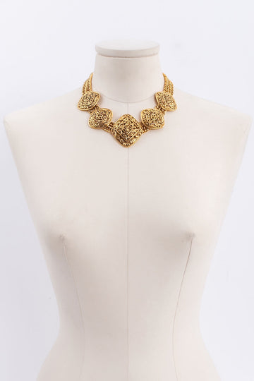Collier court en m?©tal dor?© Top Quality Chanel 1980s
