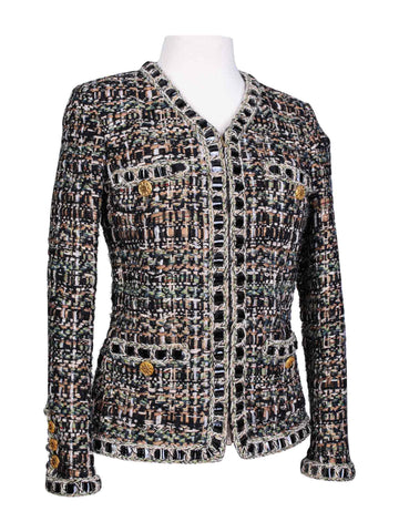 Top Quality Chanel CC Logo Lesage Tweed Fringe Fitted Jacket Multicolor