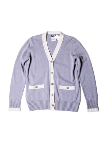 Top Quality Chanel CC Logo Lion Head Cashmere Cardigan Grey